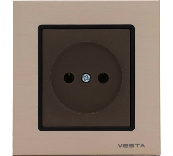Одинарная розетка Vesta Electric Exclusive Champagne Metallic без заземления FRZ00041002BSH 1