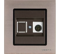 Розетка Metronex Electric Эксклюзивный Шампанское Металлик телефонная двойная FRZ00041014BSH