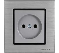 Розетка Metronex Electric Exclusive Silver Metallic одинарная без заземления FRZ00041001SER
