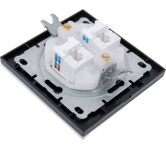 Двойная розетка Vesta Electric Exclusive Silver Metallic для сетевого кабеля LAN FRZ00041019SER