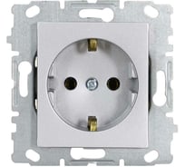 Розетка Metronex Electric Exclusive Silver Metallic одинарная с заземлением без рамки FRZ00041011SER