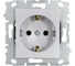 Розетка Metronex Electric Exclusive Silver Metallic одинарная с заземлением без рамки FRZ00041011SER 1