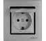 Розетка Metronex Electric Exclusive Silver Metallic одинарная с заземлением с крышкой FRZ00041013SER 1