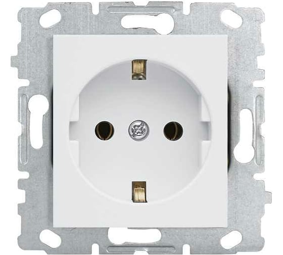 Одинарная розетка Vesta Electric Exclusive White с заземлением (без рамки) FRZ00040008STL