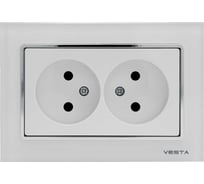 Розетка Metronex Electric Exclusive White двойная без заземления FRZ00040010STL