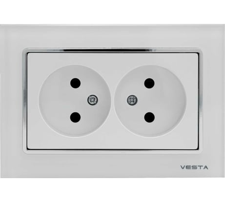 Розетка Metronex Electric Exclusive White двойная без заземления FRZ00040010STL