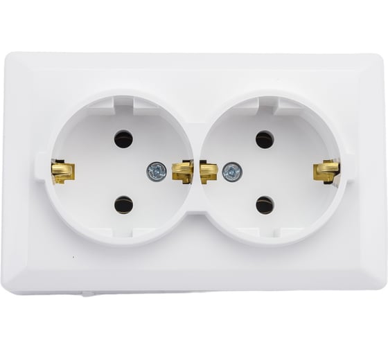 Двойная розетка Vesta Electric Mega с заземлением Mega F00050203BEL