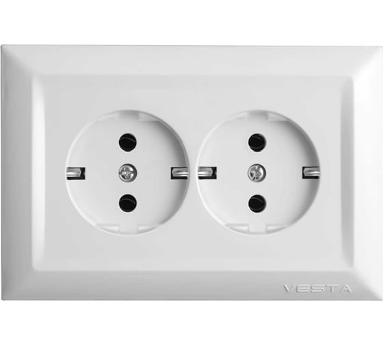 Двойная розетка Vesta Electric Roma c заземлением F00050200BEL 1