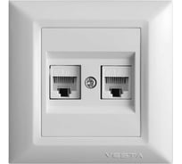 Розетка Metronex Electric Рим для сетевого кабеля LAN двойная FRZCW010102BEL