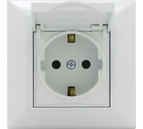 Розетка Metronex Electric Roma одинарная с заземлением с крышкой FRZ00010103BEL