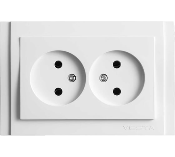 Двойная розетка Vesta Electric Verona без заземления FRZ00020201BEL 1