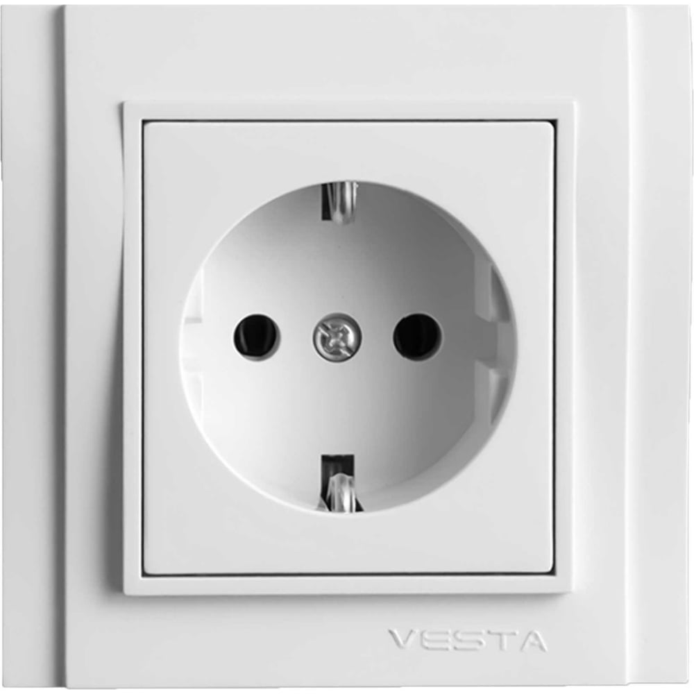 Одинарная розетка Vesta Electric Verona с заземлением FRZ00020102BEL