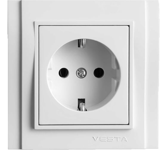 Одинарная розетка Vesta Electric Verona с заземлением FRZ00020102BEL