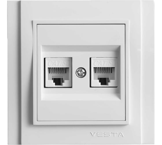 Двойная розетка Vesta Electric Verona для сетевого кабеля LAN FRZCW020102BEL