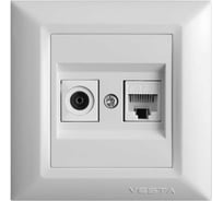 Розетка Metronex Electric Roma для LAN + TV двойная FRZTV010102BEL