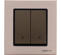 Выключатель Metronex Electric Exclusive Champagne Metallic реверсивный двуклавишный FVK050205BSH