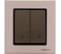 Выключатель Metronex Electric Exclusive Champagne Metallic реверсивный двуклавишный FVK050205BSH 1