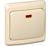 1-клавишный переключатель Systeme Electric СП Этюд 10А с индикатором кремовый SchE BC10-007K