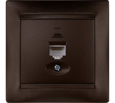 Розетка компьютерная RJ45 TDM ELECTRIC шоколад, серия "Лама" SQ1815-0516