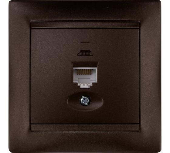 Розетка компьютерная RJ45 TDM ELECTRIC шоколад, серия "Лама" SQ1815-0516 1