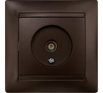 Розетка телевизионная простая (0-2400МГц, "мама") TDM ELECTRIC шоколад, серия "Лама" SQ1815-0517