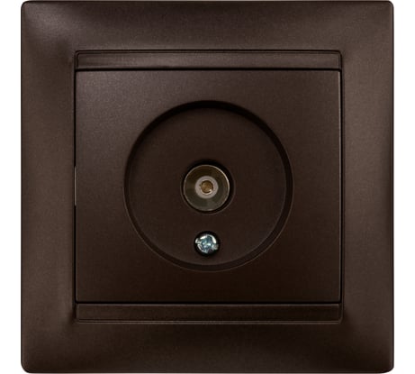 Розетка телевизионная простая (0-2400МГц, "мама") TDM ELECTRIC шоколад, серия "Лама" SQ1815-0517