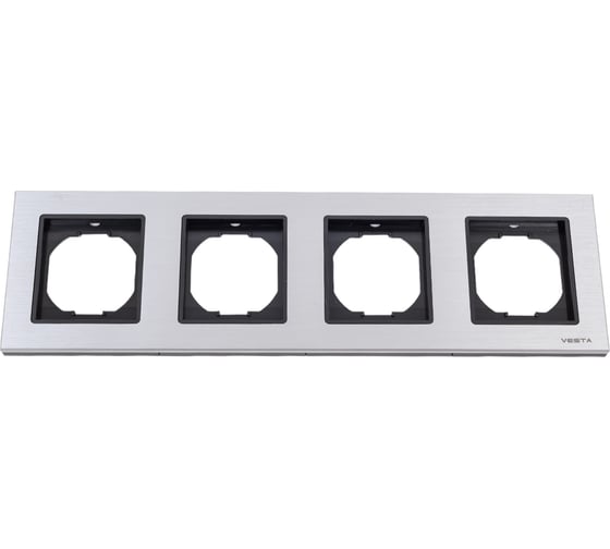 4-местная рамка Vesta ElectricExclusive Silver Metallic FRM050401STA