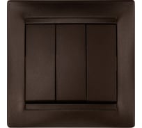 Выключатель 3-х клавишный TDM ELECTRIC 10А, шоколад, серия "Лама" SQ1815-0503