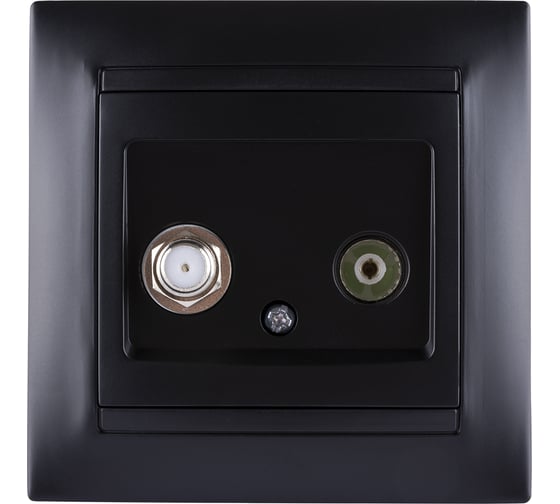 Розетка TDM ELECTRIC TV мама + SAT F-разъем, 0-2400МГц, графит, Лама SQ1815-0620