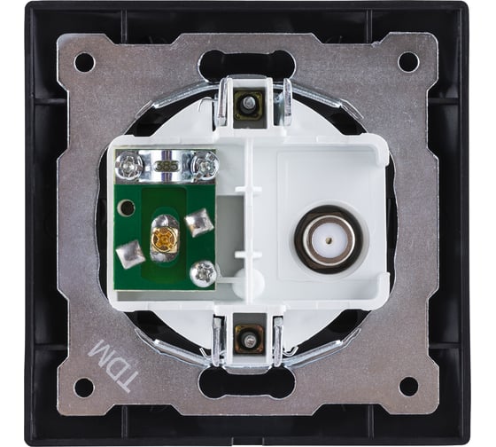 Розетка TDM ELECTRIC TV мама + SAT F-разъем, 0-2400МГц, графит, Лама SQ1815-0620