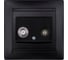 Розетка TV ("мама") + SAT (F-разъем) 0-2400МГц графит "Лама" TDM ELECTRIC SQ1815-0620 1