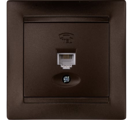 Розетка телефонная RJ11 TDM ELECTRIC шоколад, серия "Лама" SQ1815-0515