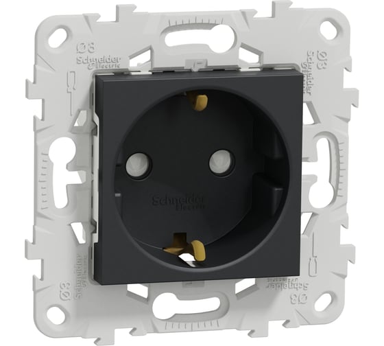Розетка Systeme Electric UNICA NEW с заземлением, без шторок, винтовой зажим, 16 А, 250В NU503654