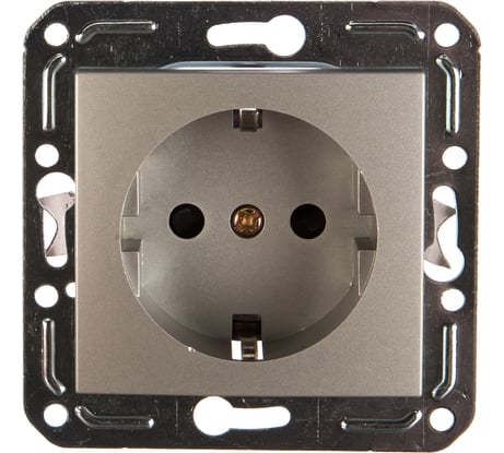 Одноместная розетка с заземлением Volsten V01-15-R14-M Magenta Argento, 10021