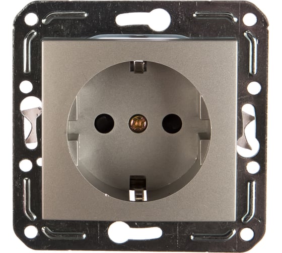 Одноместная розетка с заземлением Volsten V01-15-R14-M Magenta Argento, 10021 1