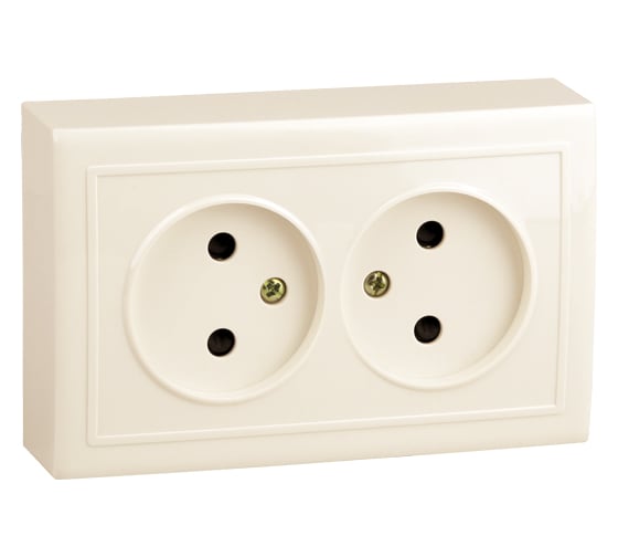 Двухместная розетка Volsten V01-32-R22-S, 9859