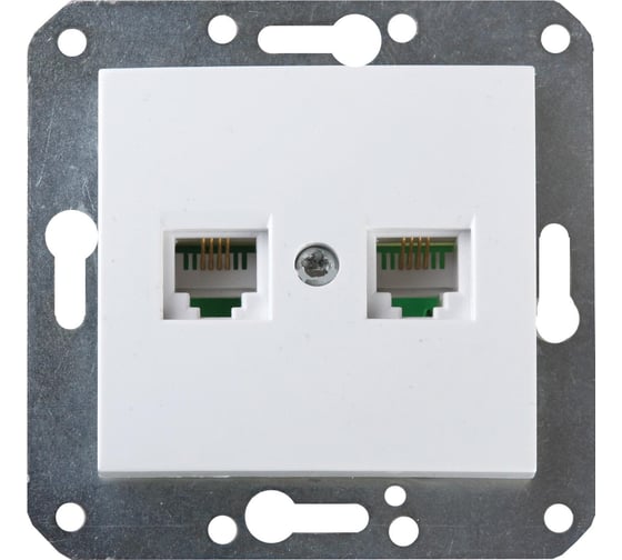 Двухместная телефонная розетка Volsten V01-11-F22-M, RJ -11, Magenta, 9042