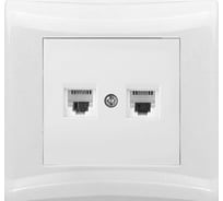 Двухместная телефонная розетка Volsten V01-11-F22-S, RJ -11, Magenta, 9035