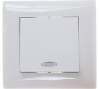 Бытовой выключатель с индикатором Volsten V01-11-V12-S, Magenta, 9002