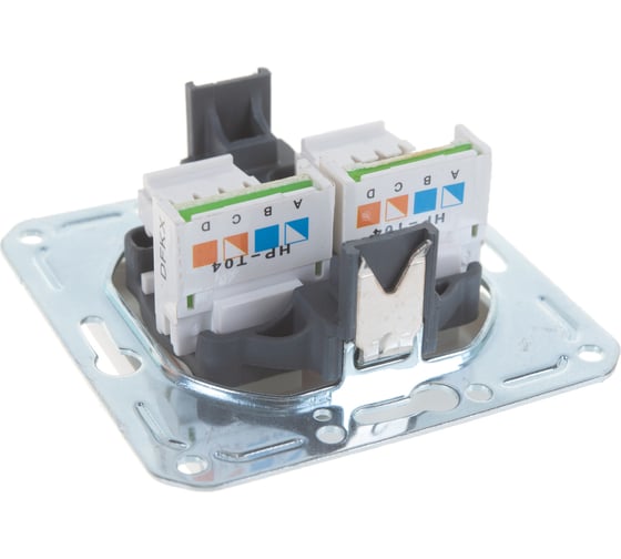 Двухместная телефонная розетка Volsten V01-21-F22-M RJ -11 Violet, 9127