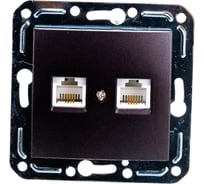 Двухместная телефонная розетка Volsten V01-14-F22-M, RJ -11, Magenta Nero, 9994