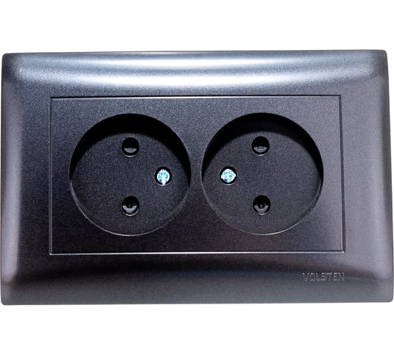 Двухместная розетка Volsten V01-14-R22-S Magenta Nero, 10001