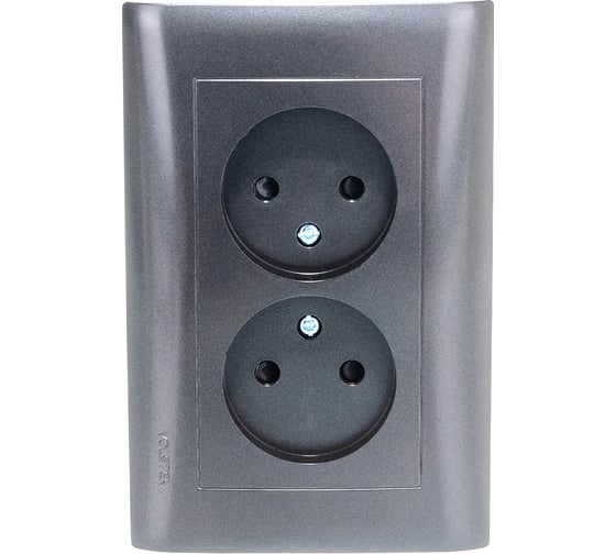 Двухместная розетка Volsten V01-14-R22-S Magenta Nero, 10001