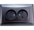 Двухместная розетка Volsten V01-14-R22-S Magenta Nero, 10001 1