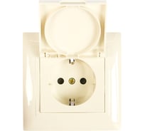 Одноместная розетка с заземлением и крышкой Volsten V01-21-R18-S  Violet, 9072