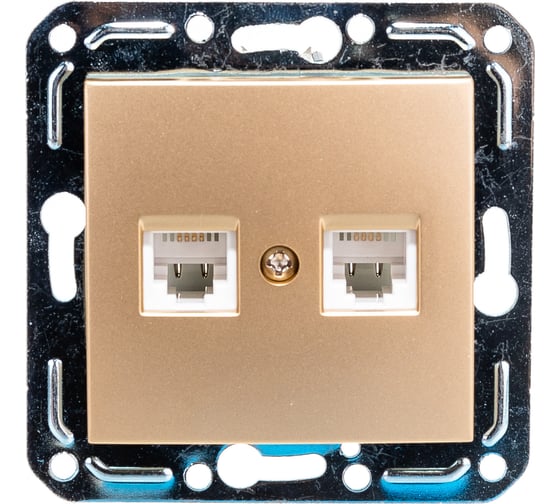 Двухместная розетка Volsten V01-16-F22-M, RJ-11 Magenta Dorado, 10038 1