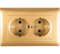 Двухместная розетка с заземлением Volsten V01-16-R24-S Magenta Dorado, 10046