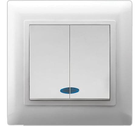 Двухклавишный выключатель с индикатором Volsten V01-21-V22-S Violet, 9089