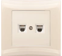 Двухместная розетка Volsten V01-12-F22-S, RJ -11 Magenta Crema, 9049