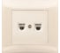 Двухместная розетка Volsten V01-12-F22-S, RJ -11 Magenta Crema, 9049 1